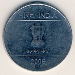 Монета 1 рупия. 2009г. Индия. (F)