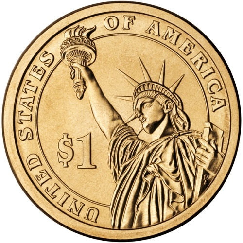 Монета 1 доллар. США. 2010г. Авраам Линкольн. (D). (UNC)
