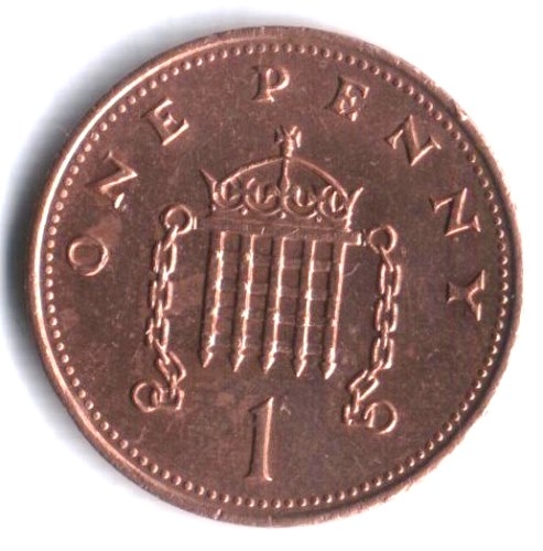Монета 1 пенни. 1990г. Великобритания. (F)