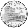 Монета квотер. США. 2001г. Kentucky 1792. (D). (UNC)