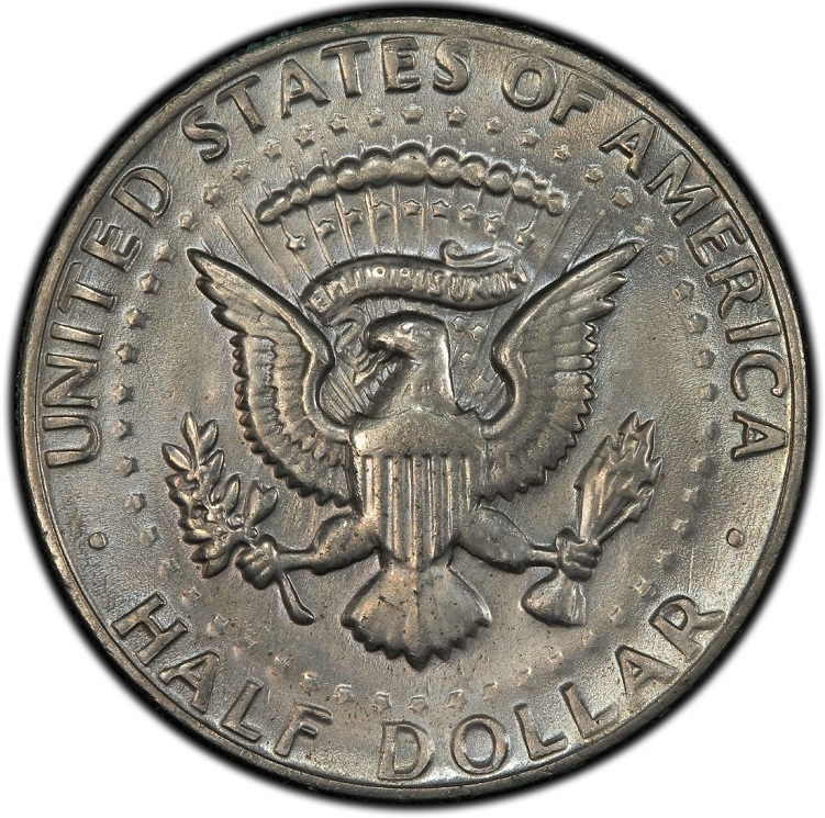 Монета 50 центов. 1972г. (D). США. Халф Доллар Кеннеди (Kennedy Half Dollar). UNC