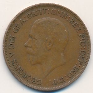 Монета 1 пенни. 1930г. Великобритания. (F)