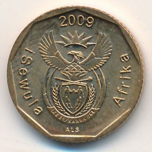Монета 10 центов. 2009г. ЮАР. Лилия. (F)