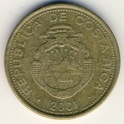 Монета 25 колон. 2001г. Коста-Рика. (F)