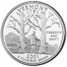 Монета квотер. США. 2001г. Vermont 1791. (D). (UNC)