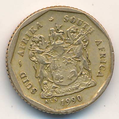Монета 10 центов. 1990г. ЮАР. Лилия. (F)