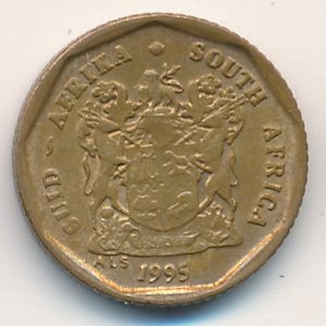 Монета 10 центов. 1995г. ЮАР. Лилия. (F)