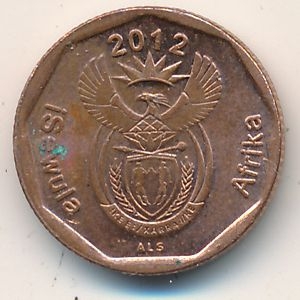 Монета 10 центов. 2012г. ЮАР. Лилия. (F)