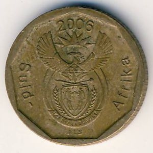 Монета 10 центов. 2006г. ЮАР. Лилия. (F)