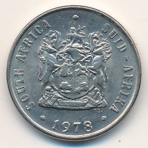 Монета 10 центов. 1978г. ЮАР. Алоэ. (F)