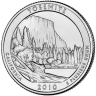 Монета квотер США. 2010г. (P). Калифорния, Yosemite. UNC