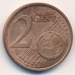 Монета 2 евроцента. 2006г. Германия. (J). (F)