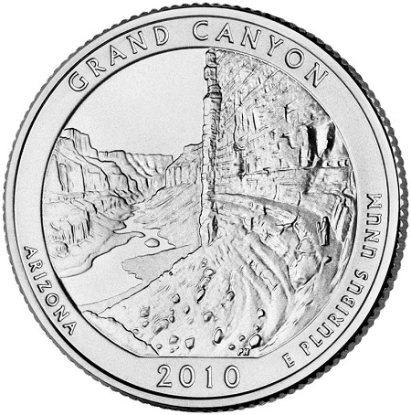 Монета квотер США. 2010г. (P). Аризона, Grand Canyon. UNC
