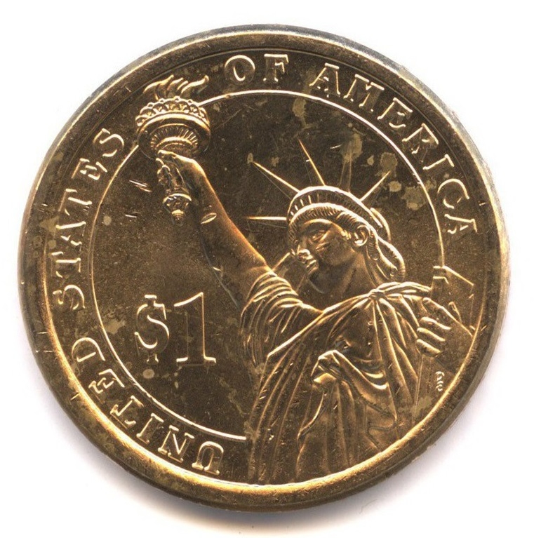 Монета Президентский доллар. США. 2015г. Линдон Джонсон. (P). (UNC)