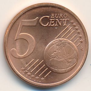 Монета 5 евроцентов. 2002г. Германия. (А). (F)