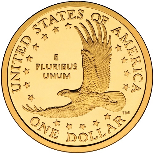 Монета доллар Сакагавеи. США. 2008г. «Парящий орёл». (D). (UNC)