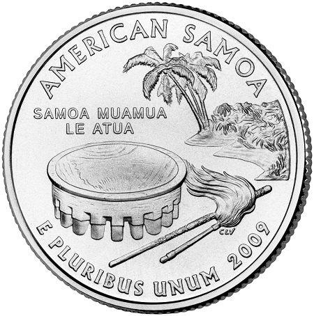 Монета квотер США. 2009г. (P). Американское Самоа. UNC