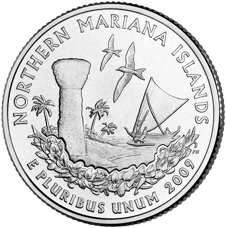 Монета квотер. США. 2009г. Северные Марианские острова. (P). (UNC)