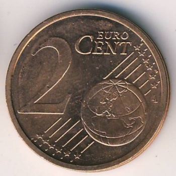Монета 2 евроцента. 2010г. Германия. (G). (F)