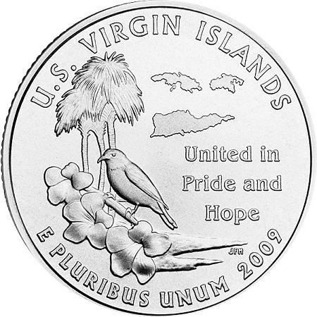 Монета квотер США. 2009г. (P). Американские Виргинские острова. UNC