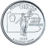 Монета квотер. США. 1999г. Pennsylvania 1787. (D). (UNC)