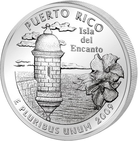 Монета квотер США. 2009г. (D). Пуэрто-Рико. UNC