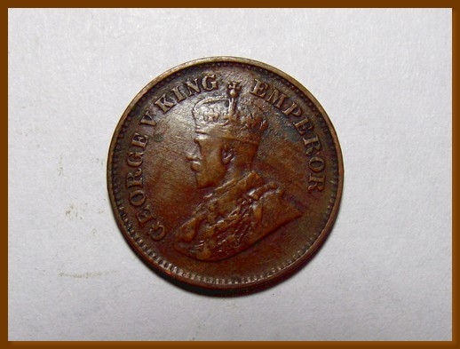 Монета 1/2 пайса. 1930г. Индия. (F)