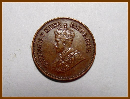 Монета 1/2 пайса. 1936г. Индия. (F)