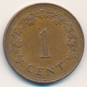 Монета 1 цент. 1982г. Мальта. (F)