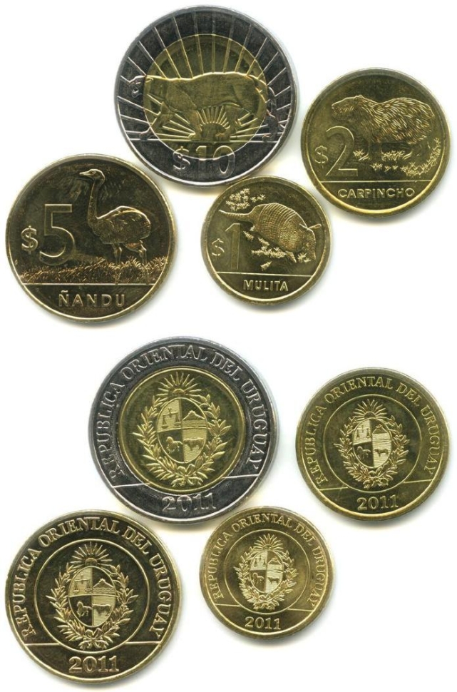 Набор монет Уругвай. 2011г. (UNC) (4 шт.)