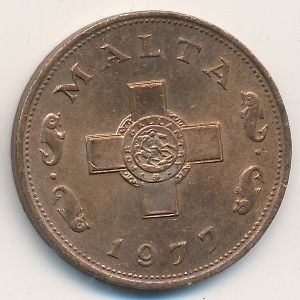 Монета 1 цент. 1977г. Мальта. (F)