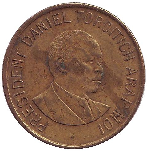 Монета 1 шиллинг. 1997г. Кения. (VF)