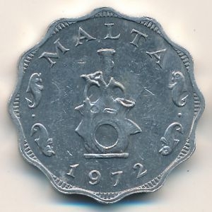 Монета 5 мил. 1972г. Мальта. (F)
