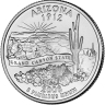 Монета квотер. США. 2008г. Arizona 1912. (D). (UNC)
