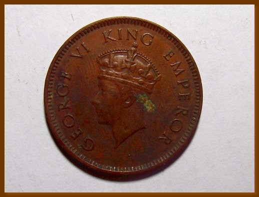 Монета 1/4 анны. 1939г. Индия. (F) Код 3