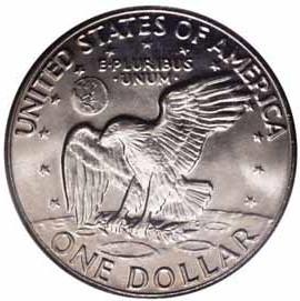 Монета 1 доллар. США. 1977г. Дуайт Эйзенхауэр. (D). (F)