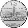 Монета квотер США. 2007г. (P). Utah 1896. UNC