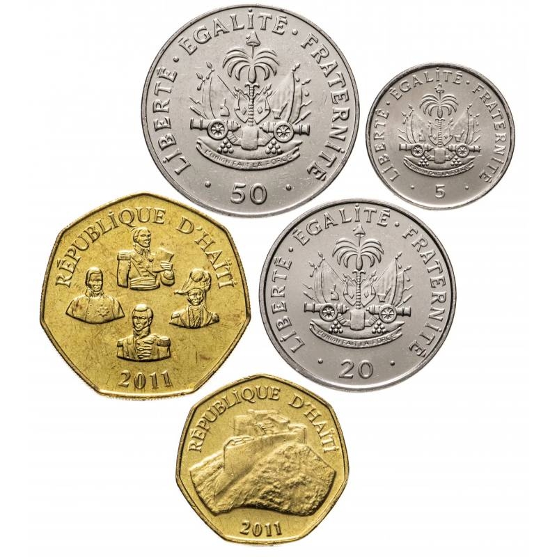 Набор монет Гаити 1995-2011г. UNC (5шт.)