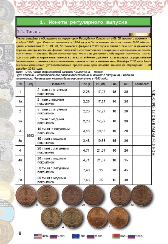 Каталог монет Казахстана 1993-2016 годов. 1-е издание, январь 2017 год (Нумизмания РФ).