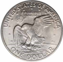 Монета 1 доллар. США. 1972г. Дуайт Эйзенхауэр. (D). (F)