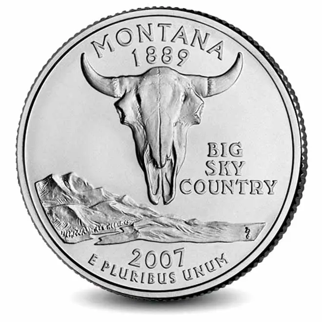Монета квотер США. 2007г. (P). Montana 1889. UNC