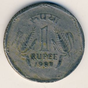Монета 1 рупия. 1990г. Индия. (F)