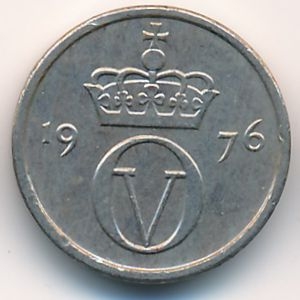 Монета 10 эре. 1976г. Норвегия. (F)