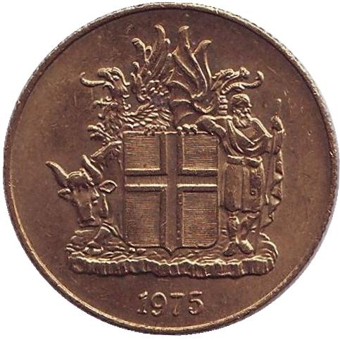 Монета 1 крона. 1975г. Исландия. (F)