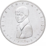 Монета 5 марок. 1977г. ФРГ. «200 лет со дня рождения Генриха фон Клейста». Серебро. (G). (VF)