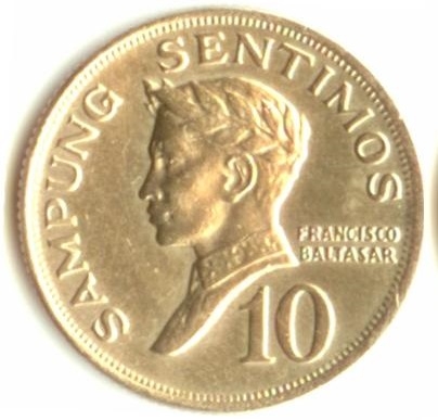 Монета 10 сентимо. 1972г. Филиппины. (VF)