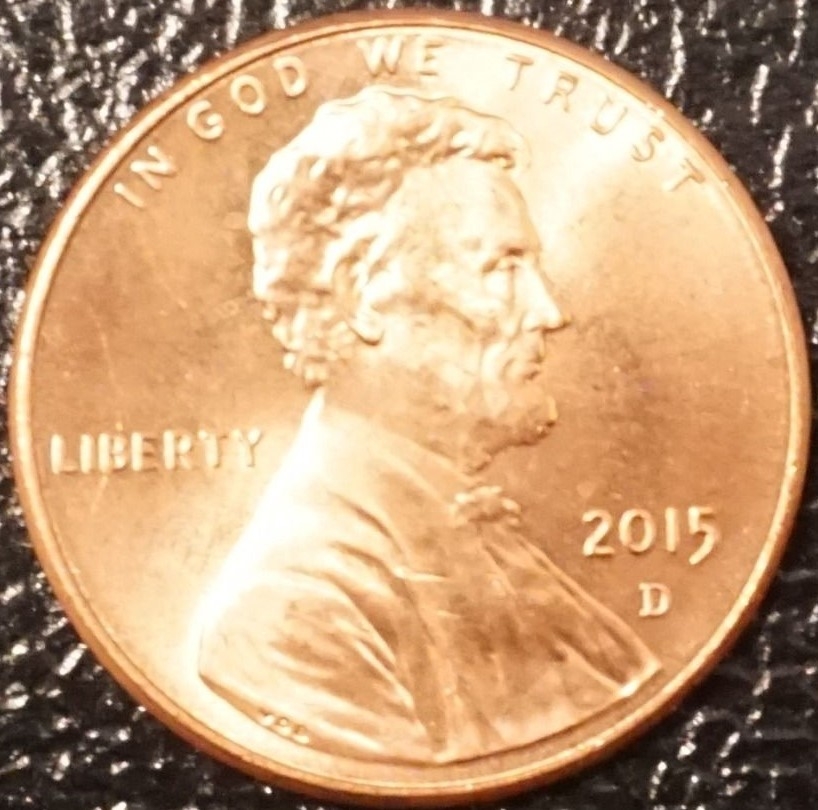Монета 1 цент. США. 2015г. «Lincoln Cent» (ЩИТ). (D). (UNC)