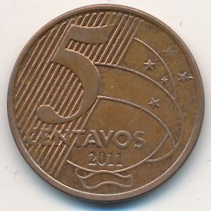 Монета 5 сентаво. 2011г. Бразилия. Тирадентис. (F)