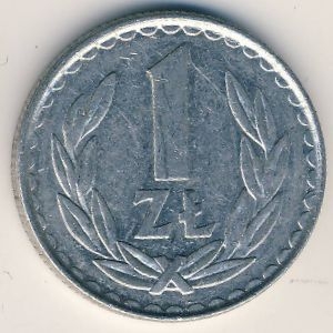Монета 1 злотый. 1983г. Польша. (F)