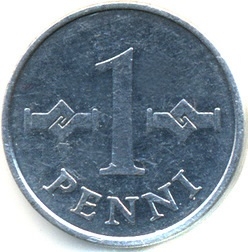 Монета 1 пенни. 1971г. Финляндия. (F)